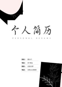個(gè)人求職簡(jiǎn)歷（4頁(yè)）帶封面模版（Word可編輯）簡(jiǎn)約精美下載