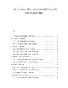 2025至2030中國汽車后市場數(shù)字化轉型趨勢及服務模式創(chuàng)新研究報告