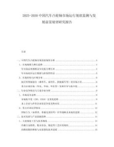 2025-2030中國(guó)汽車(chē)凸輪軸市場(chǎng)運(yùn)行現(xiàn)狀監(jiān)測(cè)與發(fā)展前景展望研究報(bào)告