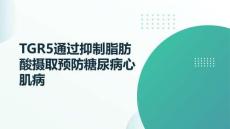 TGR5通過抑制脂肪酸攝取預(yù)防糖尿病心肌病