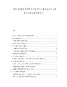 2025至2030中國人工智能芯片技術(shù)發(fā)展水平與商業(yè)化應(yīng)用前景預(yù)測報(bào)告
