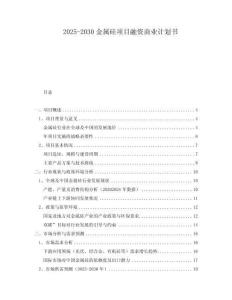 2025-2030金屬硅項(xiàng)目融資商業(yè)計(jì)劃書