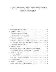 2025-2030中國(guó)鍍層鋼板行業(yè)投資戰(zhàn)略研究與未來供給趨勢(shì)預(yù)測(cè)研究報(bào)告