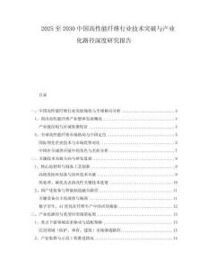 2025至2030中國高性能纖維行業(yè)技術突破與產(chǎn)業(yè)化路徑深度研究報告
