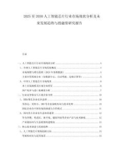 2025至2030人工智能芯片行業(yè)市場現(xiàn)狀分析及未來發(fā)展趨勢與投融資研究報告