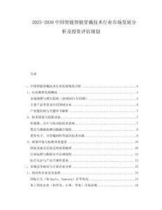 2025-2030中國(guó)智能智能穿戴技術(shù)行業(yè)市場(chǎng)發(fā)展分析及投資評(píng)估規(guī)劃