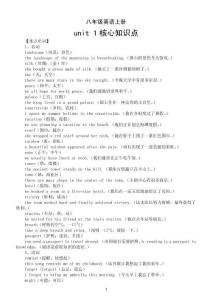 初中英語新人教版八年級上冊unit 1happy holiday核心知識點（核心知識點+重點短語+重點句型+重點語法）