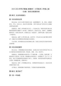 2025-2026學(xué)年滬教版 (新教材）小學(xué)美術(shù)二年級(jí)上冊(cè)（全冊(cè)）知識(shí)點(diǎn)梳理歸納