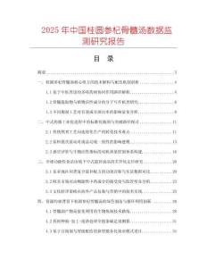 2025年中國桂圓參杞骨髓湯數據監測研究報告