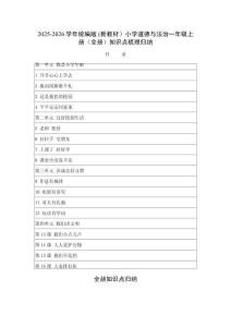 2025-2026学年统编版 (新教材）小学道德与法治一年级上册（全册）知识点梳理归纳