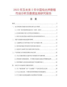 2025年及未來(lái)5年中國(guó)電擊押款箱市場(chǎng)分析及數(shù)據(jù)監(jiān)測(cè)研究報(bào)告