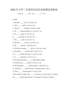 2025年小學(xué)二年級(jí)英語語法基礎(chǔ)測試卷精選