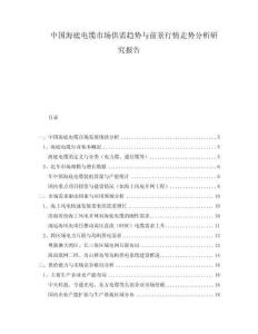 中國海底電纜市場供需趨勢與前景行情走勢分析研究報告