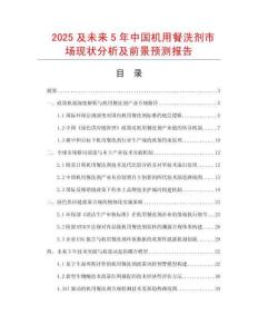 2025及未來5年中國機用餐洗劑市場現狀分析及前景預測報告