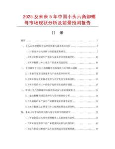2025及未來5年中國小頭六角鉚螺母市場現(xiàn)狀分析及前景預測報告