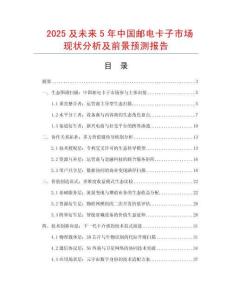 2025及未來5年中國郵電卡子市場現(xiàn)狀分析及前景預(yù)測報告