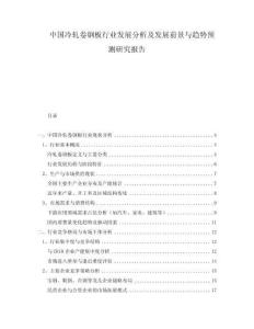 中國冷軋卷鋼板行業發展分析及發展前景與趨勢預測研究報告