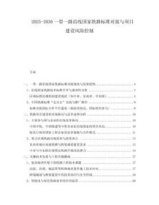 2025-2030一帶一路沿線國家鐵路標(biāo)準(zhǔn)對接與項(xiàng)目建設(shè)風(fēng)險(xiǎn)控制