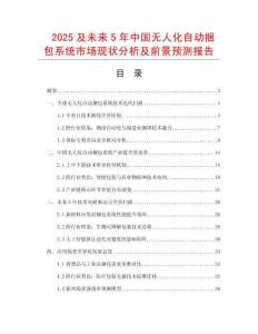 2025及未來5年中國無人化自動捆包系統市場現狀分析及前景預測報告