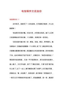 电饭锅作文优选份