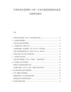 中國(guó)內(nèi)容分發(fā)網(wǎng)絡(luò)（CDN）行業(yè)市場(chǎng)發(fā)展趨勢(shì)及前景分析研究報(bào)告