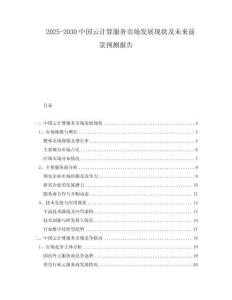 2025-2030中國(guó)云計(jì)算服務(wù)市場(chǎng)發(fā)展現(xiàn)狀及未來(lái)前景預(yù)測(cè)報(bào)告