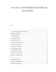 2025-2030云計(jì)算基礎(chǔ)設(shè)施服務(wù)市場(chǎng)發(fā)展現(xiàn)狀及戰(zhàn)略布局分析報(bào)告