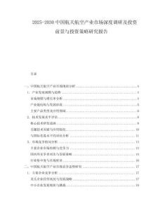 2025-2030中國航天航空產(chǎn)業(yè)市場深度調(diào)研及投資前景與投資策略研究報(bào)告