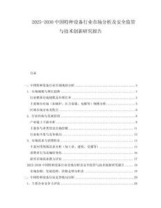2025-2030中國(guó)特種設(shè)備行業(yè)市場(chǎng)分析及安全監(jiān)管與技術(shù)創(chuàng)新研究報(bào)告