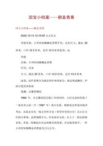 國寶小檔案——獅蓋香熏