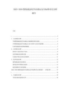 2025-2030散裝液態化學品儲運安全標準對比分析報告