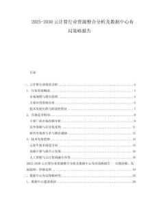 2025-2030云計算行業資源整合分析及數據中心布局策略報告