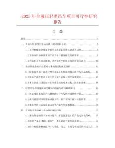 2025年全液壓輕型吊車項目可行性研究報告