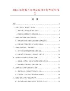 2025年塑膠五金絲花項目可行性研究報告