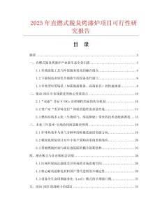 2025年直燃式脫臭烤漆爐項(xiàng)目可行性研究報(bào)告