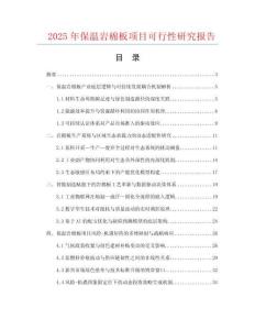 2025年保溫巖棉板項目可行性研究報告