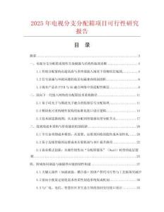 2025年電視分支分配箱項目可行性研究報告