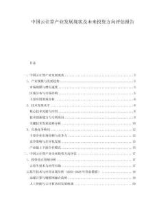 中國云計算產業發展現狀及未來投資方向評估報告