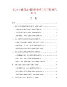 2025年化霜定時控制器項目可行性研究報告