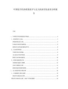 中國(guó)低空經(jīng)濟(jì)政策放開(kāi)與無(wú)人機(jī)商用化前景分析報(bào)告