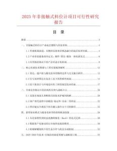 2025年非接觸式料位計項目可行性研究報告