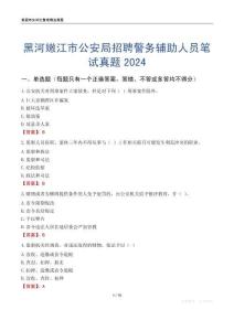 黑河嫩江市公安局招聘警務輔助人員筆試真題2024