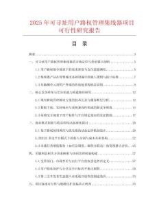 2025年可尋址用戶路權管理集線器項目可行性研究報告