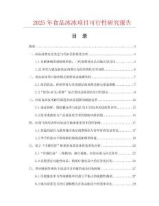 2025年食品冰冰項目可行性研究報告