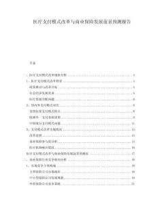醫(yī)療支付模式改革與商業(yè)保險(xiǎn)發(fā)展前景預(yù)測報(bào)告