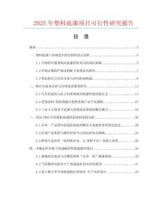 2025年塑料底漆項(xiàng)目可行性研究報(bào)告