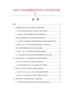 2025年電線捆綁扣帶項目可行性研究報告