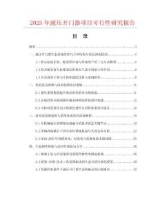 2025年液壓開門器項目可行性研究報告