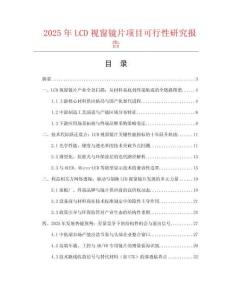 2025年LCD視窗鏡片項目可行性研究報告