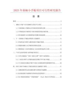 2025年曲柄小手板項(xiàng)目可行性研究報(bào)告